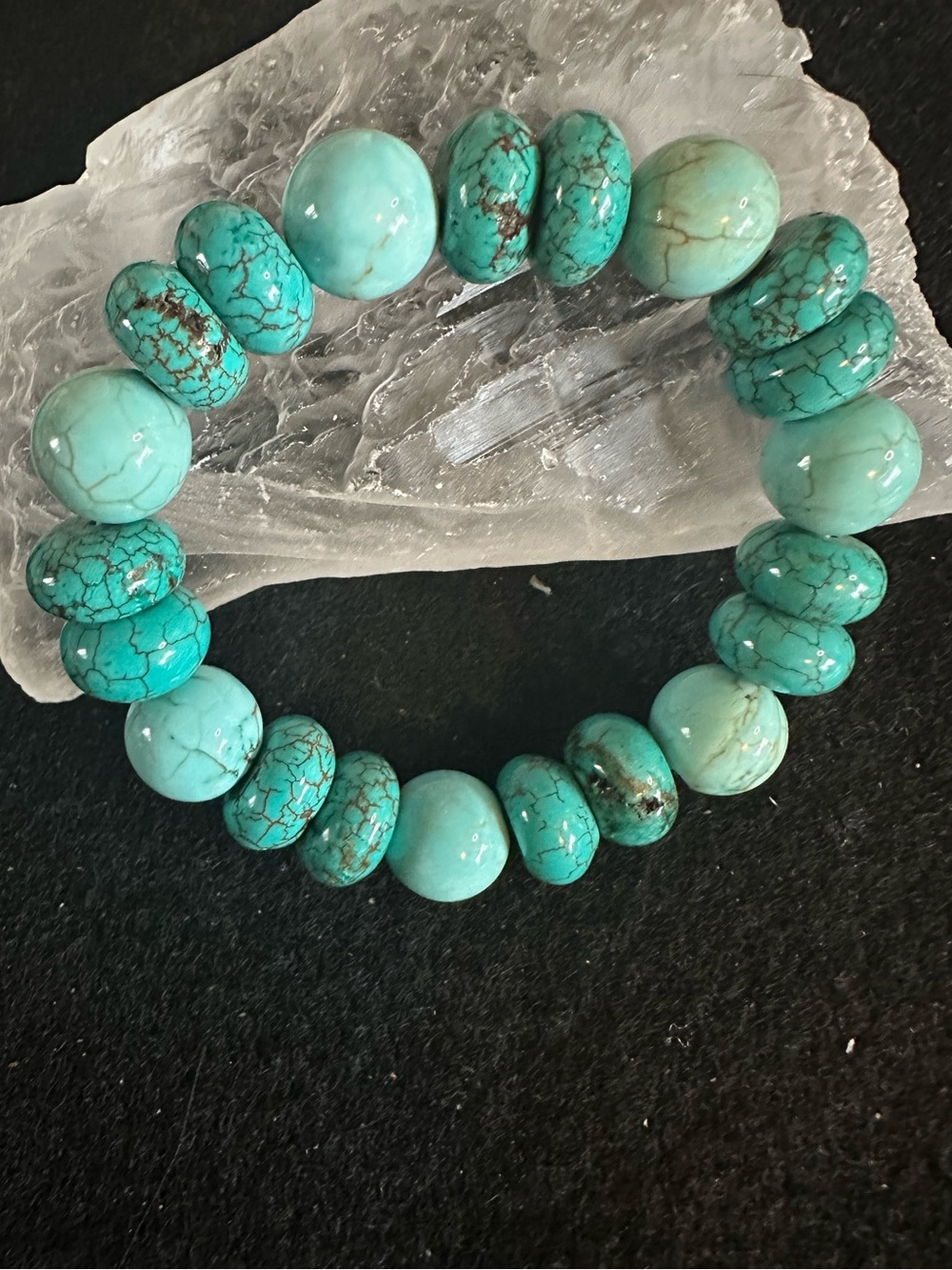 Vintage Turquoise Gemstone Elastic Bracelet